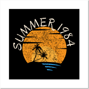 Summer 1984 Retro Sunset Design Posters and Art